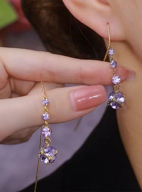 耳线超闪流苏洋气高级感小众设计显瘦脸耳环N1660