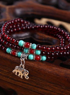 民族风女士仿手链3圈6mm貔貅手链手串小礼品