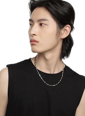 项链男款潮流简约小众嘻哈钛钢链子女男士锁骨链D3