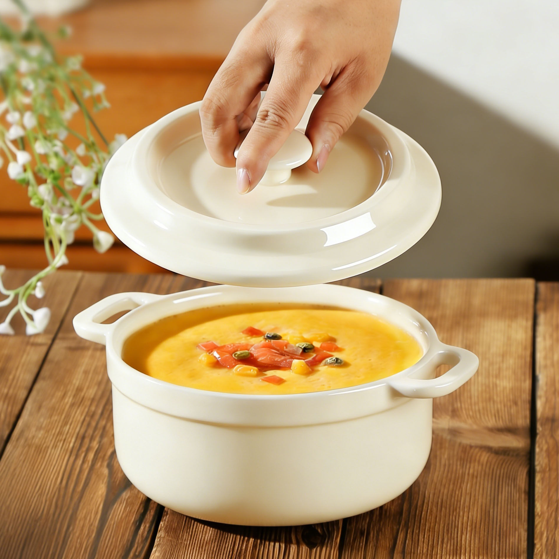 9.9家用陶瓷双耳蒸蛋碗隔水炖盅