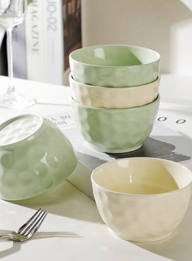 碗家用4.75英寸米饭碗陶瓷石头纹小碗饭碗喝汤碗小清新简约风新款