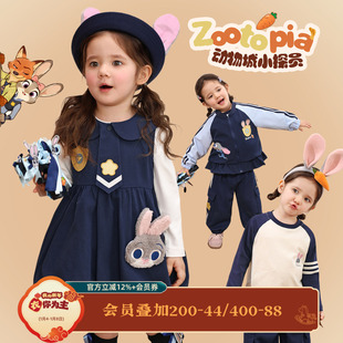 小o爸女婴童 女宝宝套装2026春装拜年服可爱外套卡通衣服连衣裙