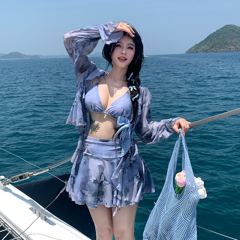 泳衣女三件套比基尼分体裙式显瘦分体泳衣