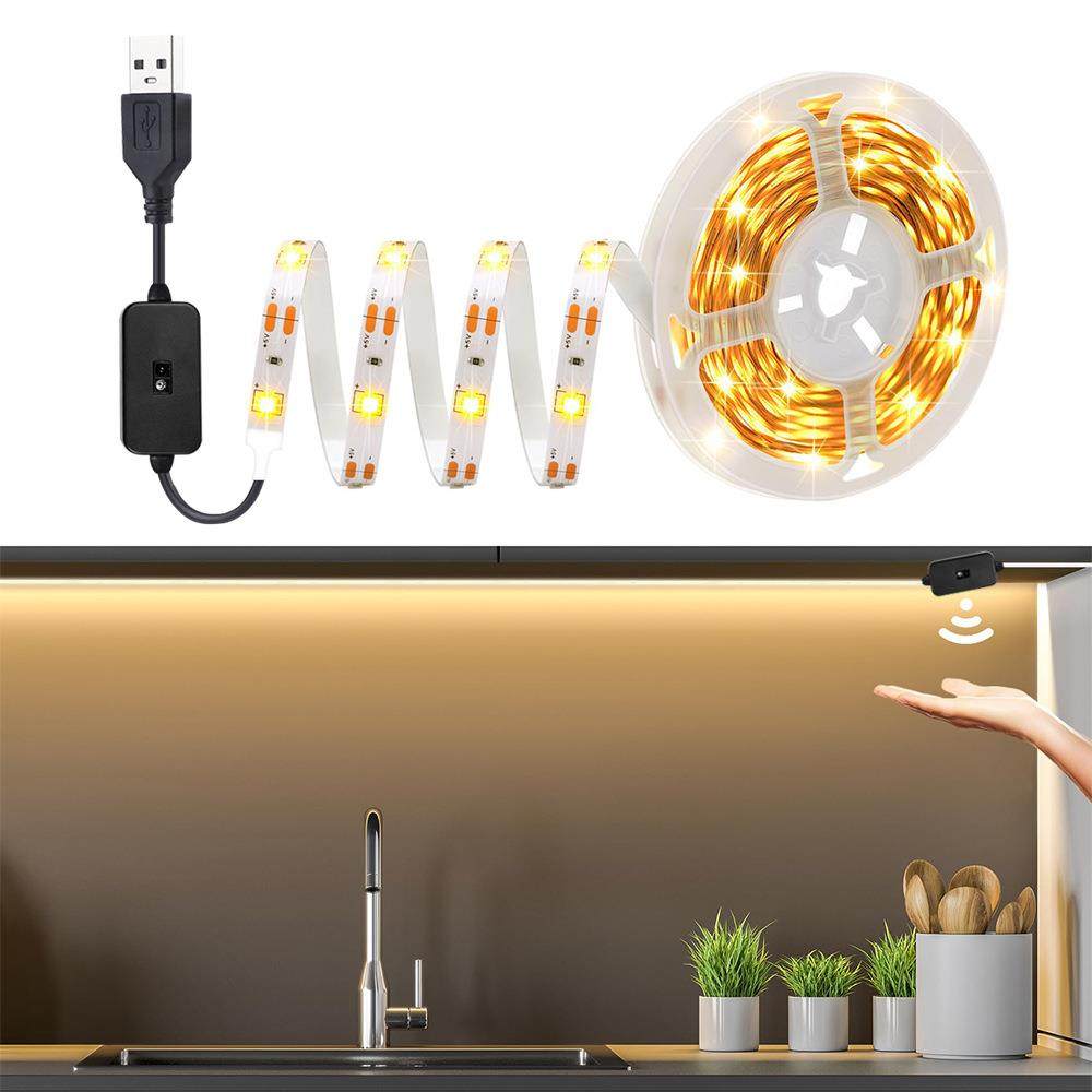 亚马逊跨境5V USB 智能手扫感应灯带 红外灯带 S形 2835白光 灯带