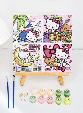 亮质量丙烯颜料护眼彩色画板卡通12个色颜料diy数字油画