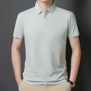 纯色半袖 老年人t恤中年男装 上衣爸爸装 POLO衫 新款 夏季 速干短袖