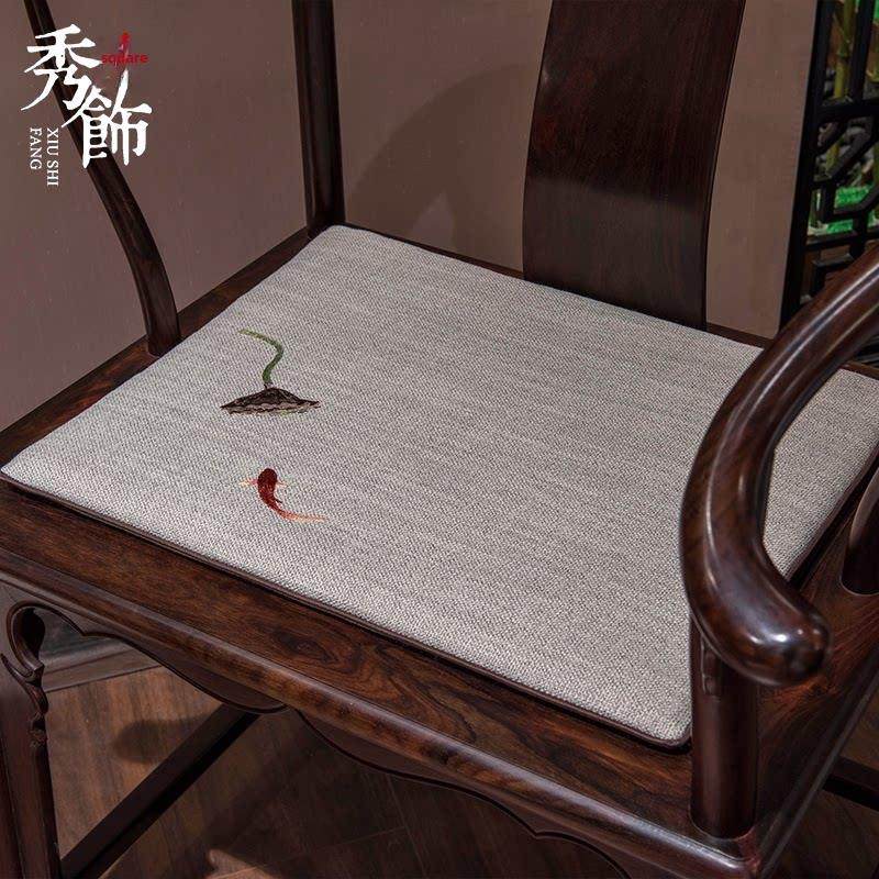 中式坐垫红木沙发坐垫古典实木家具坐垫圆椅茶椅餐椅坐垫订做