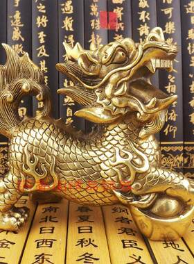 大号纯铜麒麟摆件一对黄铜麒麟工艺品办公室客厅店铺家居饰品摆设