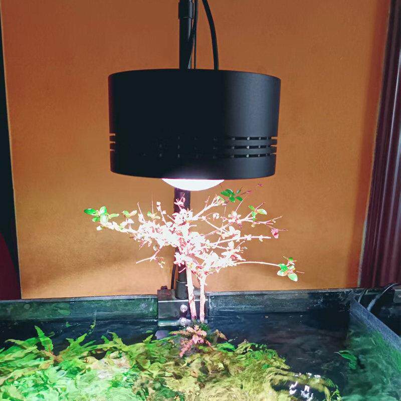 水草植物LED桶灯RGB灯珠全光谱鱼缸照明薄型薄款显色专业级银黑色