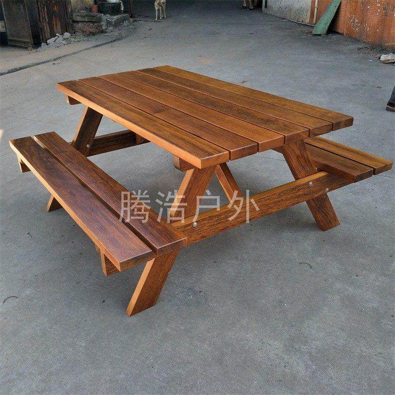 户外桌椅套件连身长凳院子饭厅咖啡厅休闲露天庭院不锈钢外摆组合