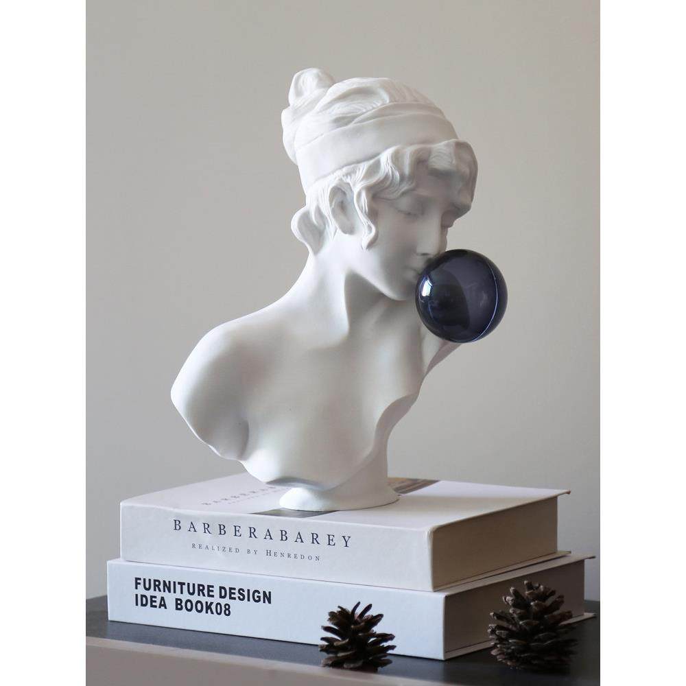 轻奢吹泡泡女孩雕塑摆件电视柜客厅高级感小众装饰品创意艺术雕像,家居饰品,装饰摆件,淘宝优惠券,粉丝福利购,淘宝优惠卷