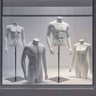 男装店半身模特道具男女人台模特架子服装店全身假人体内衣展示架