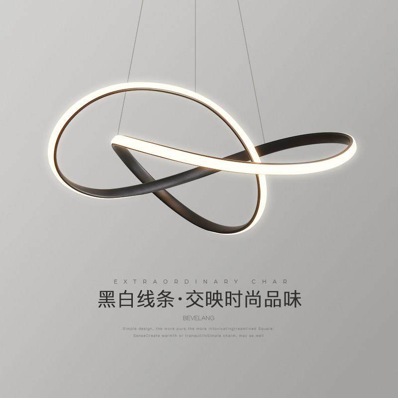 饭厅吊灯现代简约网红饭厅灯北欧黑色圆环极简家用餐桌吧台吊灯,家装灯饰光源,餐厅吊灯,淘宝优惠券,粉丝福利购,淘宝优惠卷