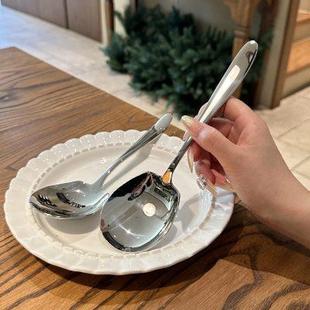 长柄家用分菜勺自助餐大勺子 加厚316不锈钢分餐勺盛米饭勺韩式