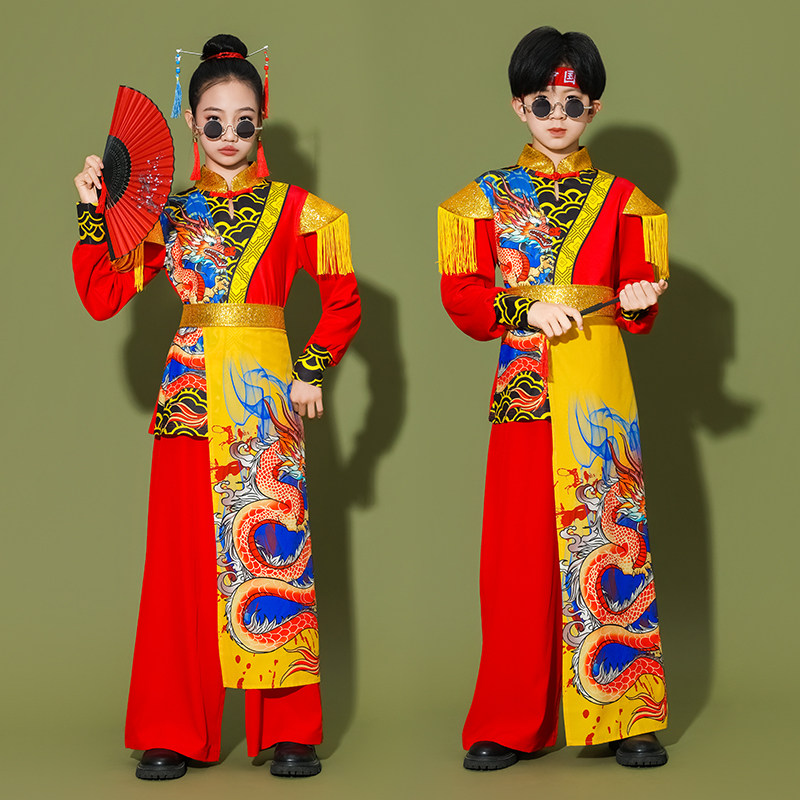 六一儿童演出服民族舞蹈啦啦队运动会中国风班服新中式打鼓表演服