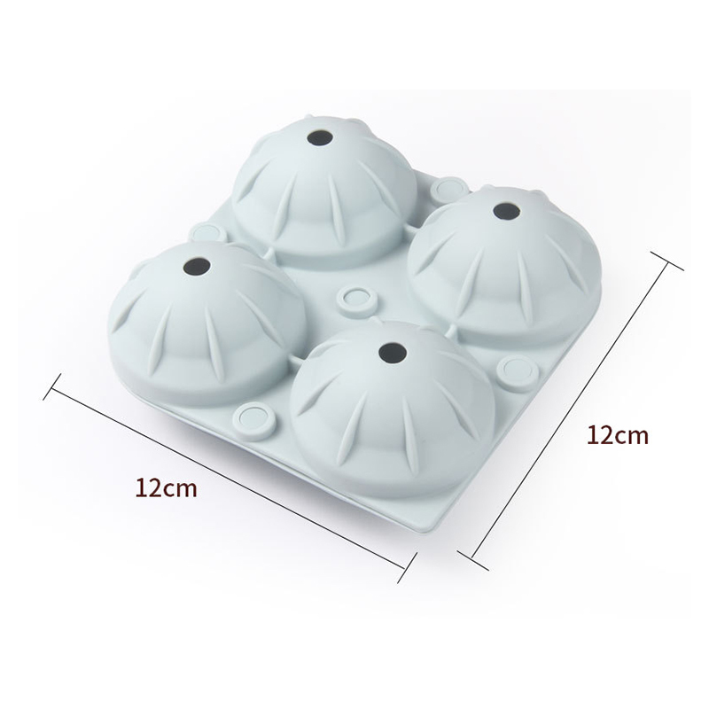 2Colors Ice Cube Tray 4 Holes Silicone Ice Cube Maker Mold W