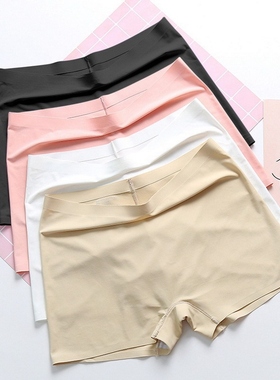 Womens Summer Safety Short Panties Ice Silk Underpant Seaml