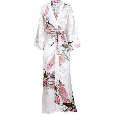 Women Long Robe Big Size Kimono Bathrobe Gown Summer Spring
