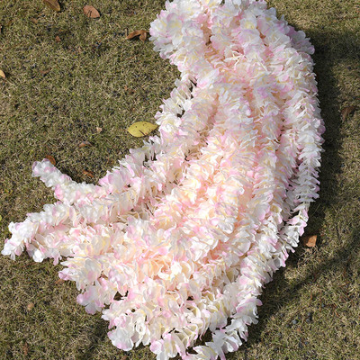 1M/2M With Artificial Orchid Flowers Rattan String Vine Gree