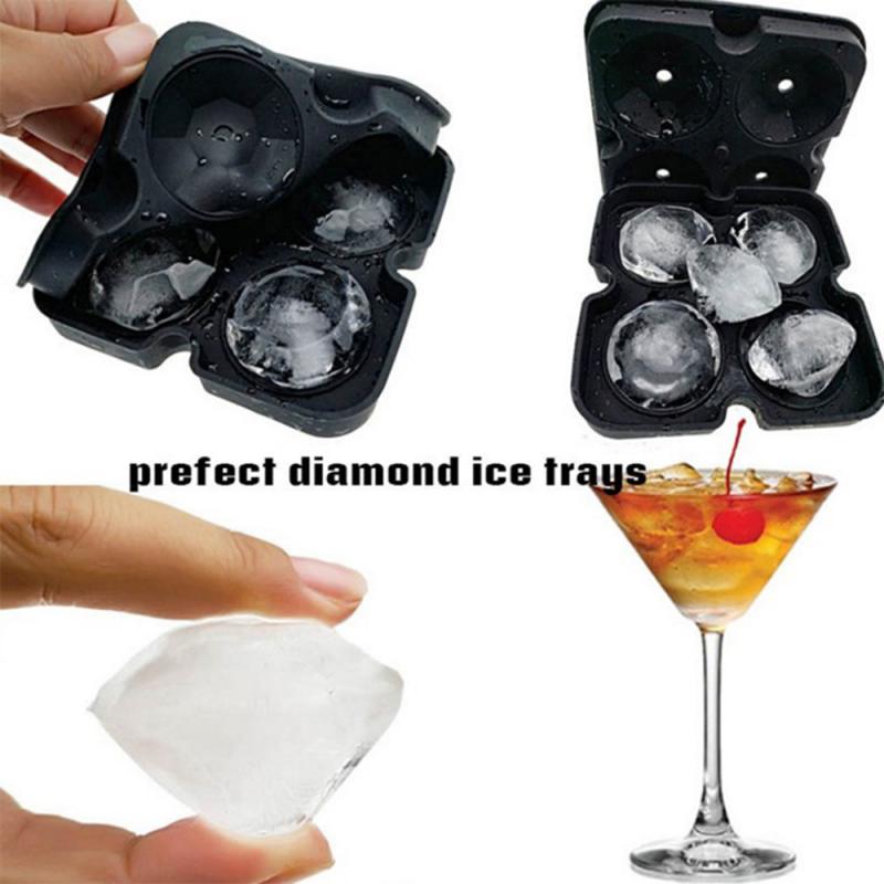 4 Grids Diamond Pattern Whiskey Cocktail Ice Cube Tray Maker