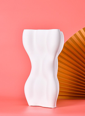 家居新中式白色陶瓷打印花器样板房间售楼处洽谈区装饰花瓶