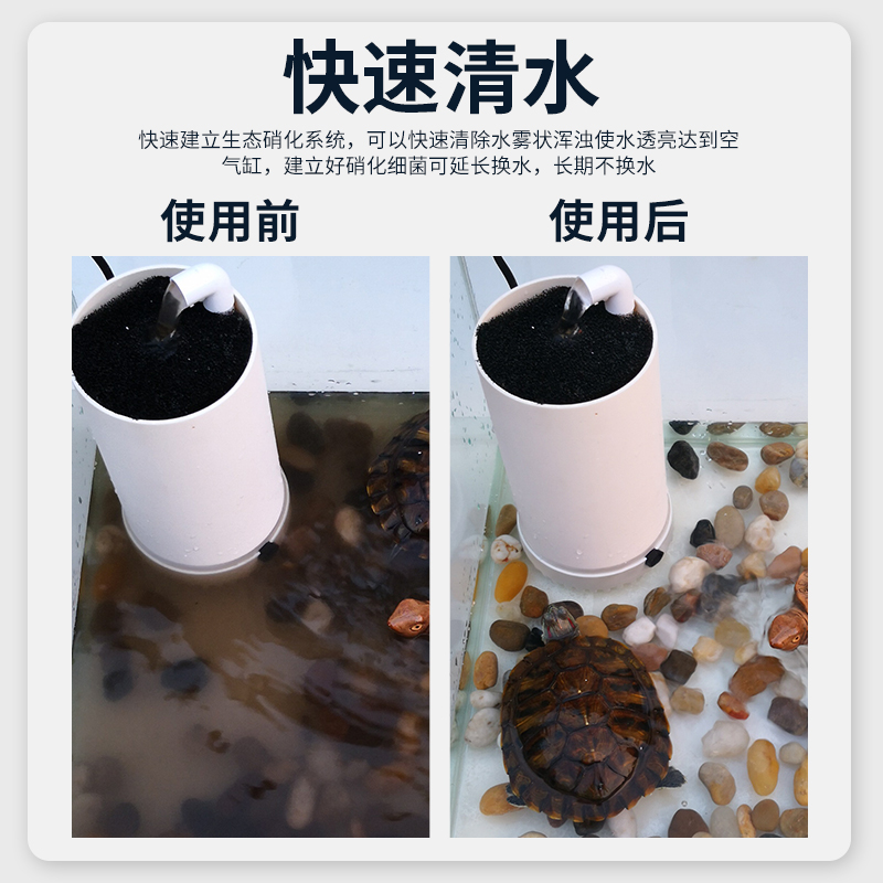 鱼缸乌龟缸鱼盆低水位过滤器三合一净水循环自制免换水内置过滤桶