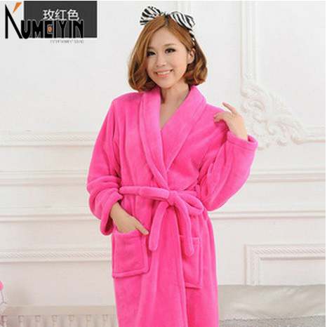 Hot couple bath robe thickenin coral fleece flannel own ms
