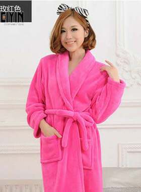 Hot couple bath robe thickenin coral fleece flannel own ms