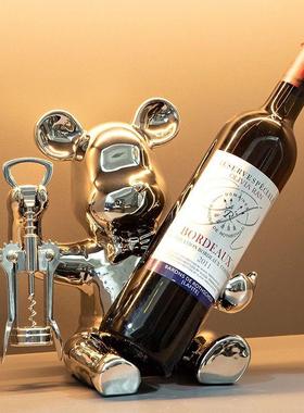 乔迁新居暴力熊架子高档客厅饭厅摆件酒柜装饰品家居电视柜摆设