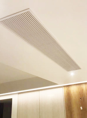 白色极简百叶加长空调出风口窄边框线形检修口pvc定制格栅进风口