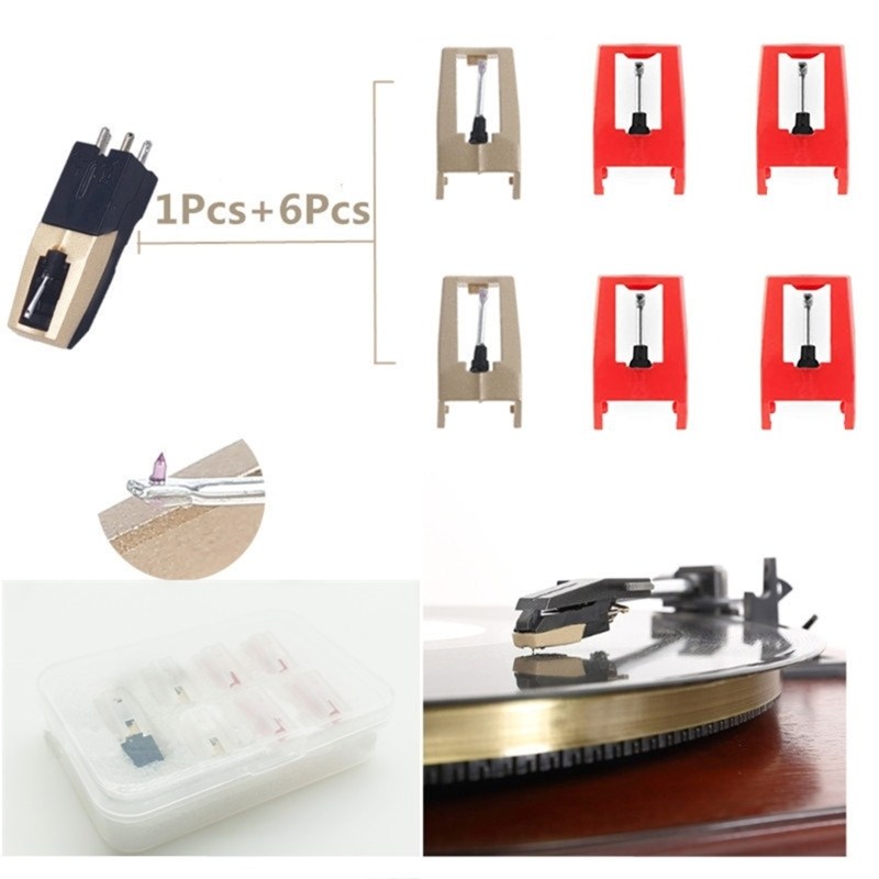 7-pack Gramophone Record Magnetic Cartridge Stylus With LP V