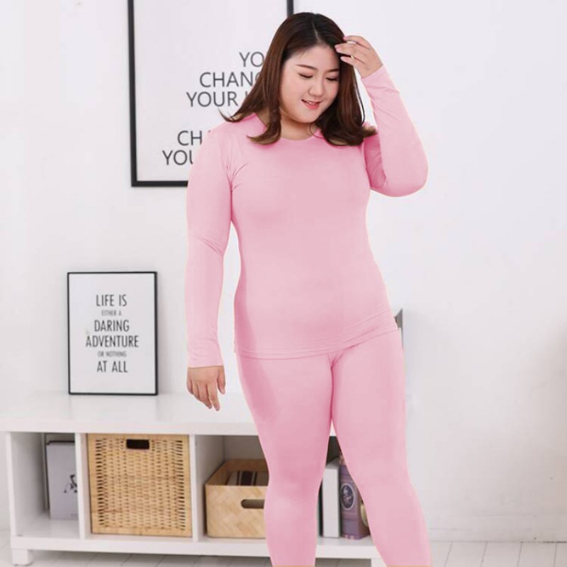 Plus Size M-5XL Winter Warm Thermal Underwear Sets Sleepwear