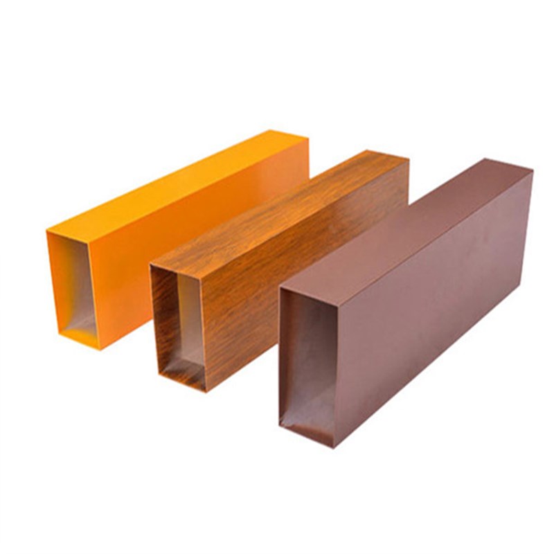 新品定制原木纹转印铝合金型材方A管方通室内玄关隔断竖铝条造型