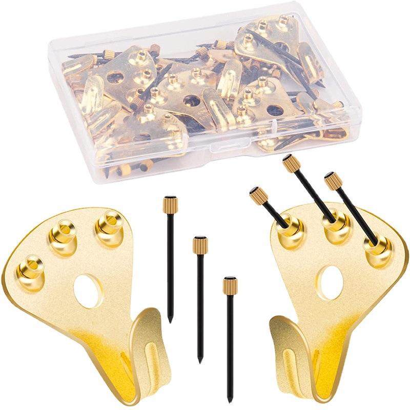 供跨境德式加厚相框挂钩墙上挂钩黑色铜头钉加厚五金钉子盒装