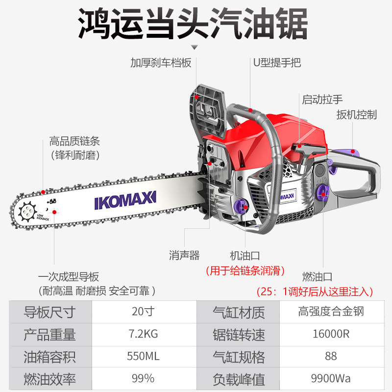 极速伐木锯汽油锯大功率家用小型手持式户外锯柴油锯切割锯多功能