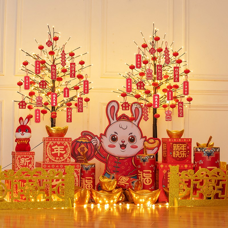 好货2025蛇年元旦春节装饰商场酒店银行大厅美陈堆头新年场景布置