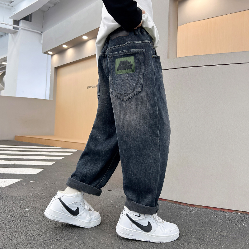 儿童装男童春装裤子2024新款中大童牛仔裤春季休闲男孩春秋款长裤