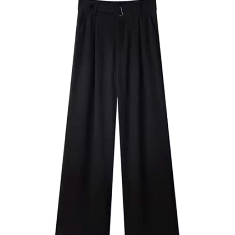 西装裤高级感垂感女大码夏季高腰胖mm梨型身材显瘦休闲窄板阔腿裤