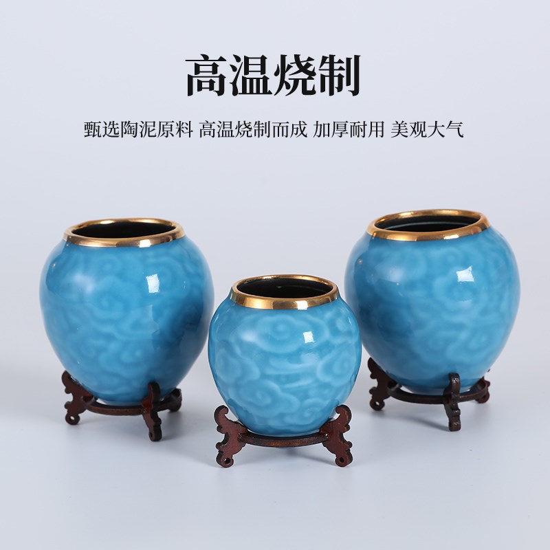 画眉鸟食罐鸡心杯水缸盒槽鸟笼杯新款祥云瓷碗画眉鸟食杯陶瓷碗