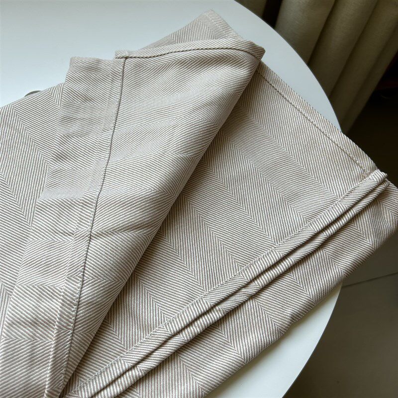 出口剩余面料制作的纯棉大人字纹单人小床单沙发盖布盖毯小毯子