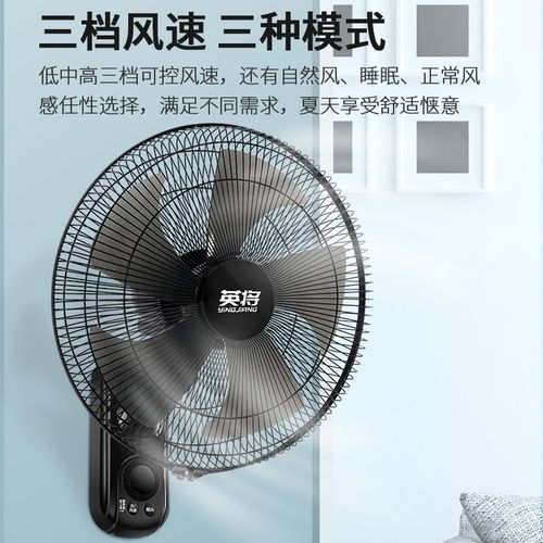 壁扇家用挂壁式电风扇挂墙风扇机械壁挂餐厅16寸商用宿舍摇头电扇