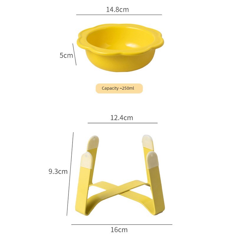 猫碗陶瓷猫食盆猫咪饭碗粮碗狗狗喝水碗飞碟碗高脚增高架不易打翻