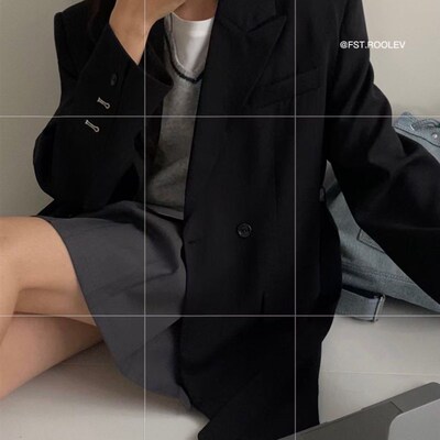 FST 西装外套女2023早秋新款高级感修身系带修身休闲小西服上衣女