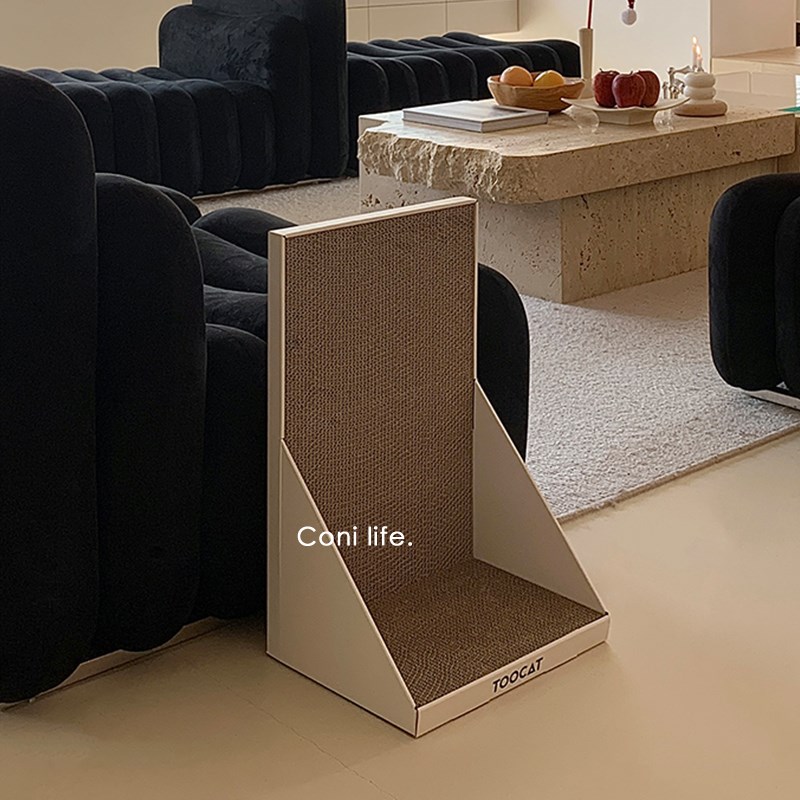 Coni life猫抓板立式L型大号复古瓦楞纸磨爪猫窝加高靠墙猫咪玩具