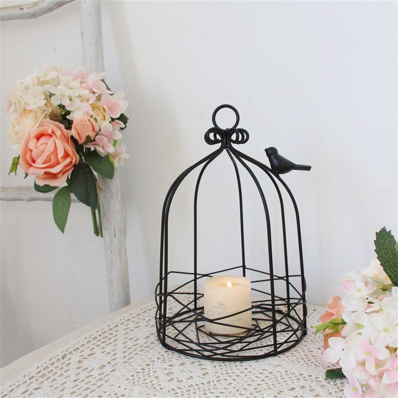 黑色装饰鸟笼铁件烛台复古套二简约家居饰品装饰摆件可挂多肉花盆,家居饰品,装饰摆件,淘宝优惠券,粉丝福利购,淘宝优惠卷