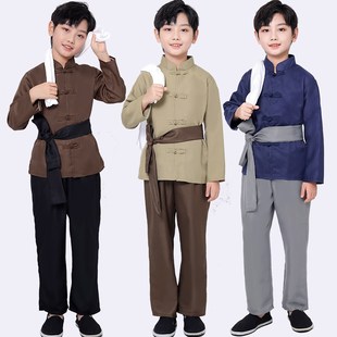 儿童农民村姑百姓演出服怀旧民国古代平民妇女老奶奶爷爷表演服装