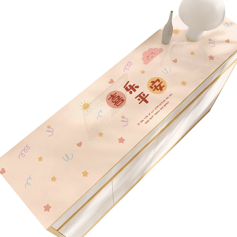 小清新入户门鞋柜垫软玻璃防水防脏垫电视柜桌垫玄关台面垫子