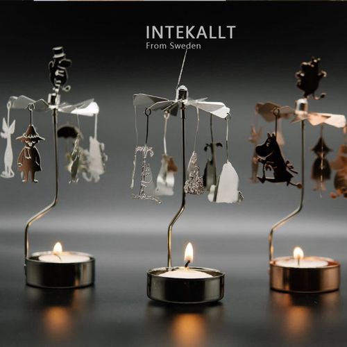 北欧Pluto香薰烛台金色银色姆明四叶凉亭旋转室内装饰餐厅摆件