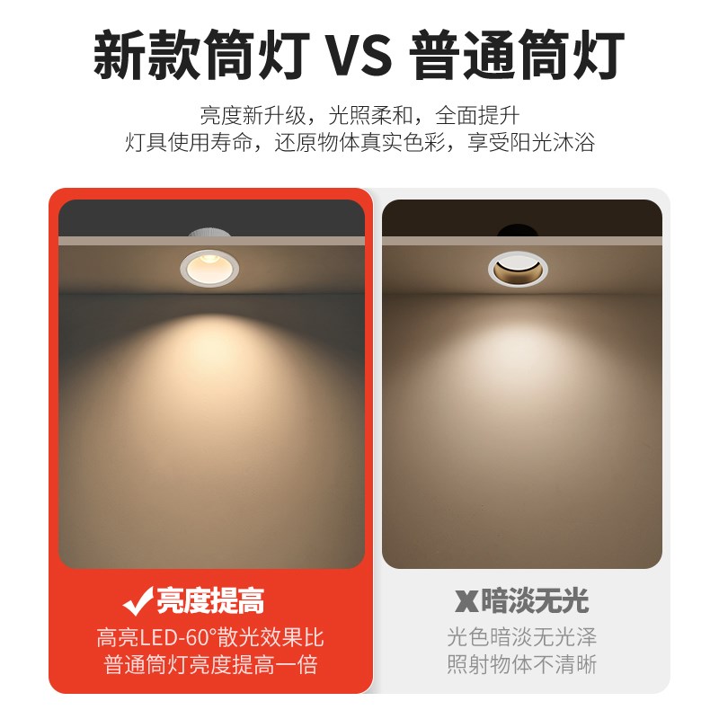 女服装店专用筒灯店铺商用嵌入式4500k超亮高显指防眩光led射灯