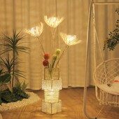 网红花朵落地灯客厅卧室床头艺术法式 饰摆件台灯 奶油风氛围沙发装